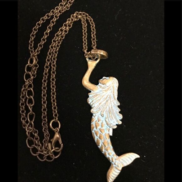 MERMAID CHARM NECKLACE Nautical Beach Jewelry - Picture 4 of 8